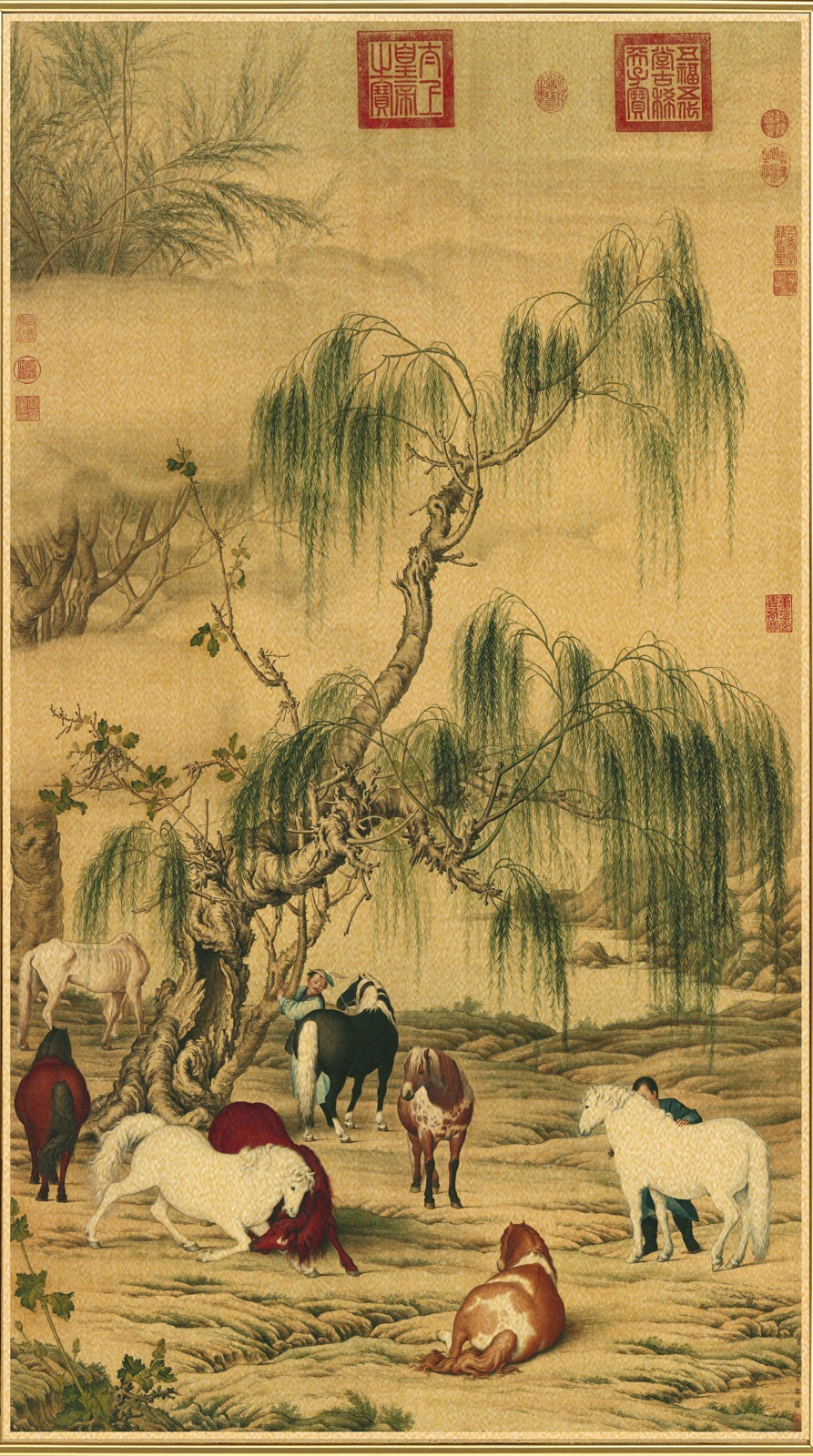富甲-八駿圖(金) 畫心